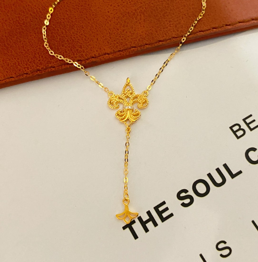 18K Gold Diamond Necklace - 3