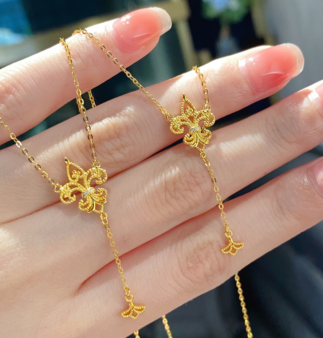 18K Gold Diamond Necklace - 5