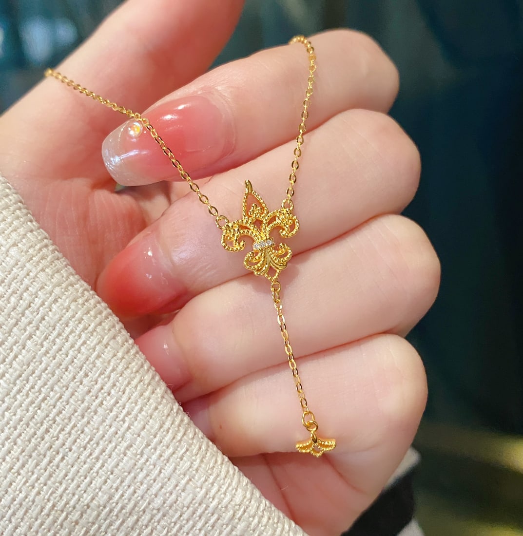 18K Gold Diamond Necklace - 7
