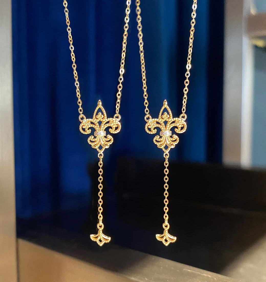 18K Gold Diamond Necklace - 9