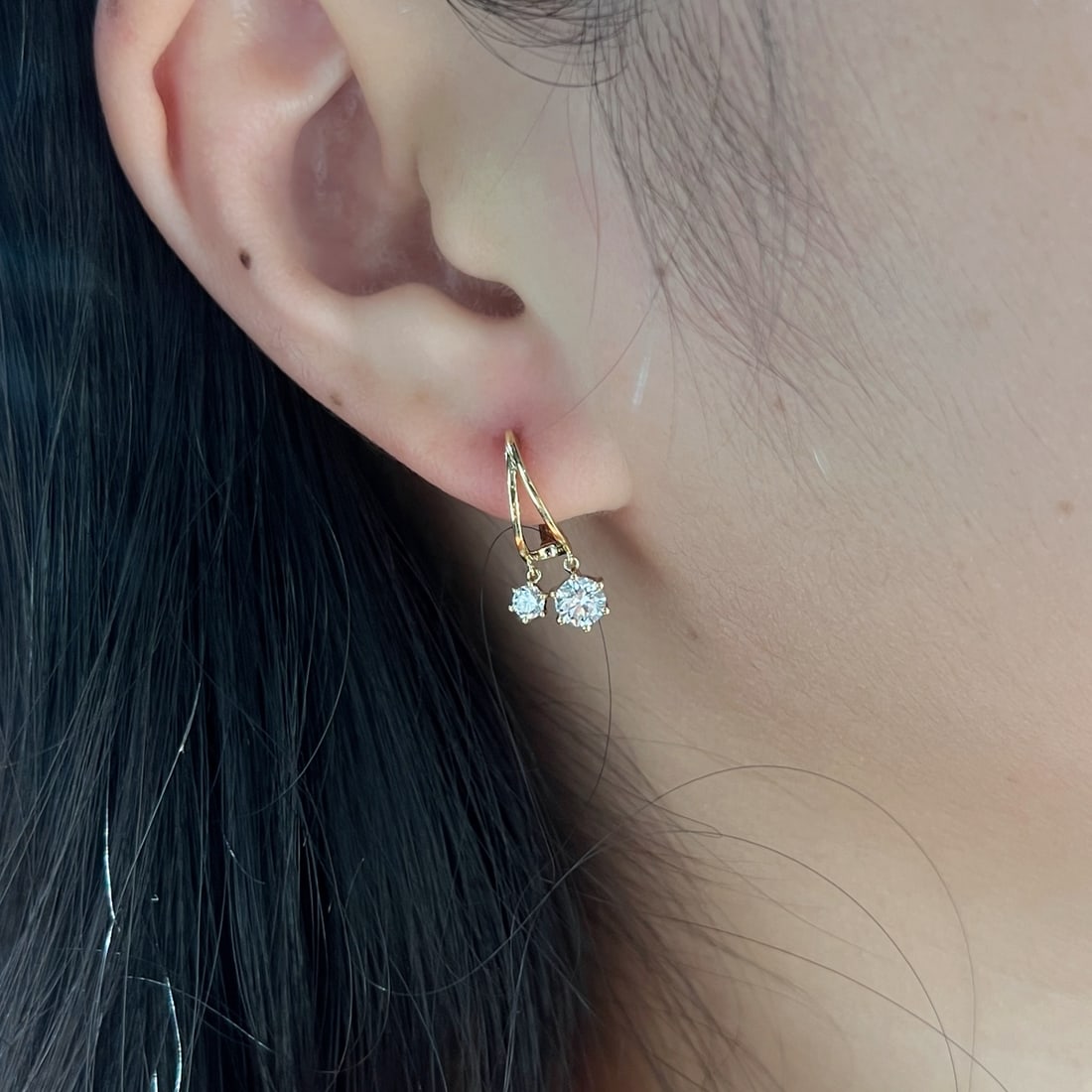 18K Gold Lab-Grown Diamond Earrings - 3