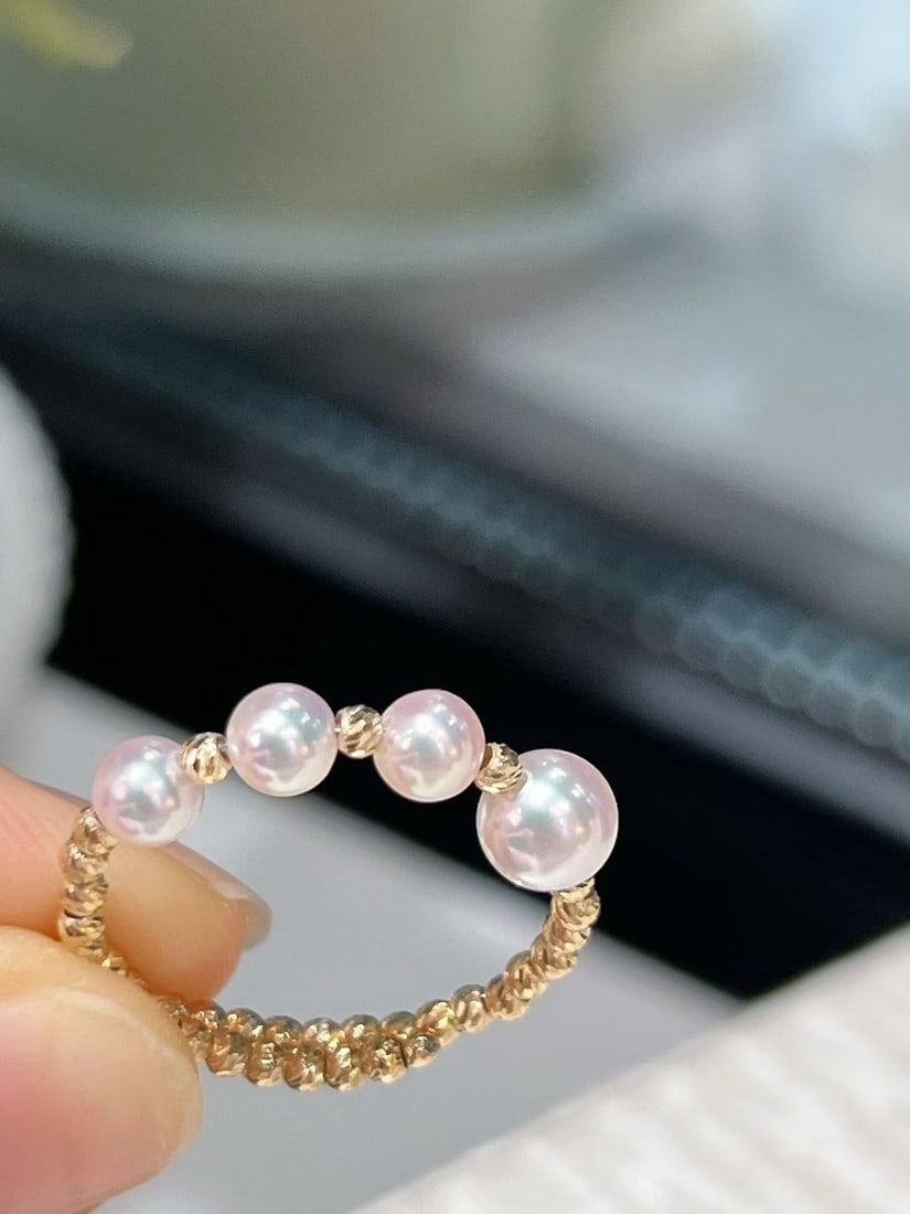 18K Gold Natural Akoya Pearl Ring (1 of 5)