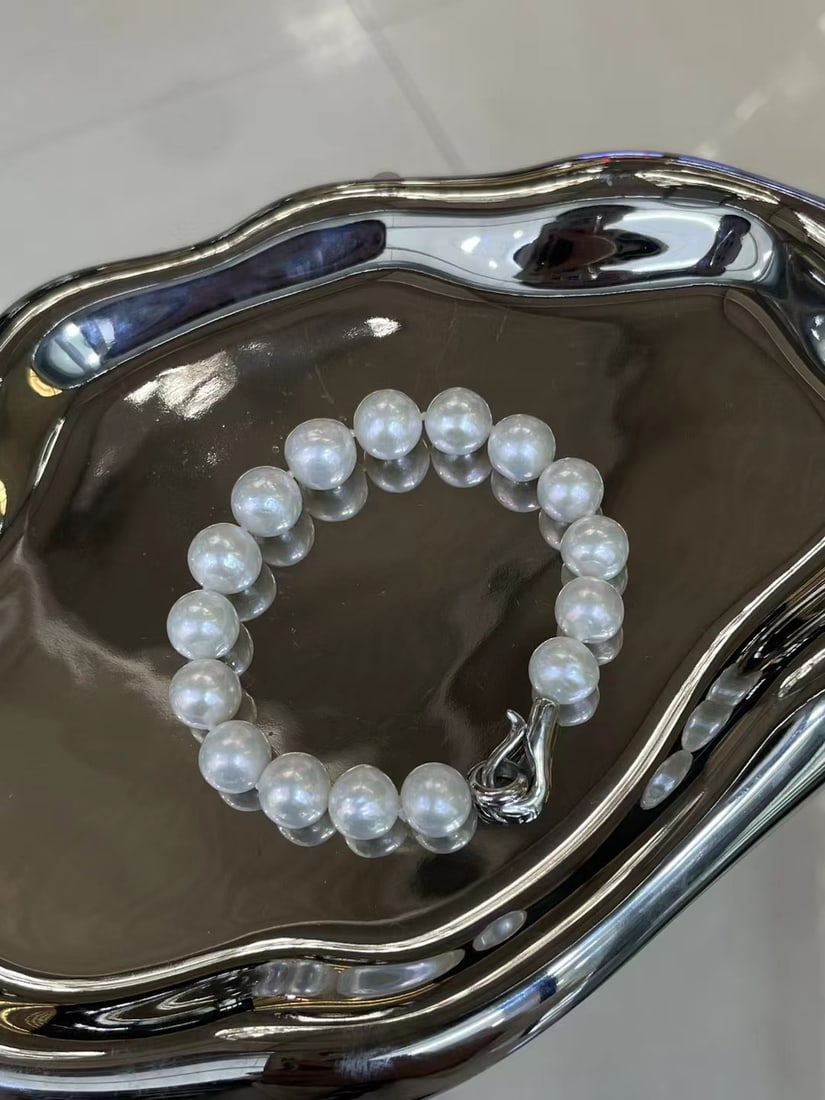 Sterling Silver Natural Freshwater Pearl Bracelet - 4