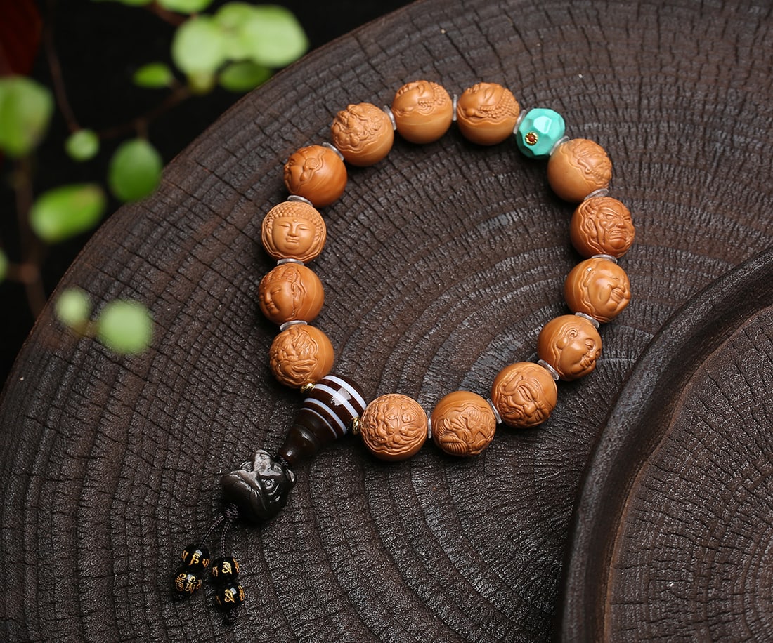 Natural Monkey Head Walnut Bracelet - 2