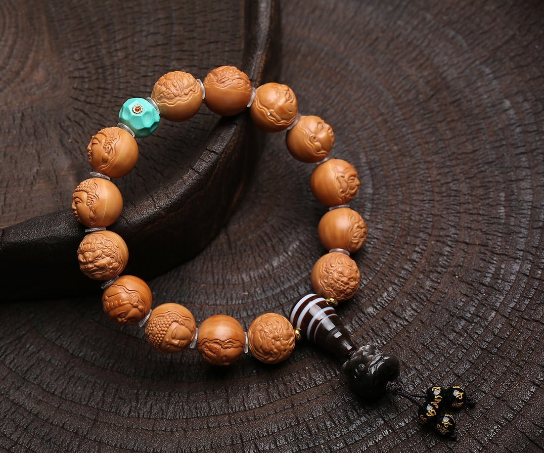 Natural Monkey Head Walnut Bracelet - 6