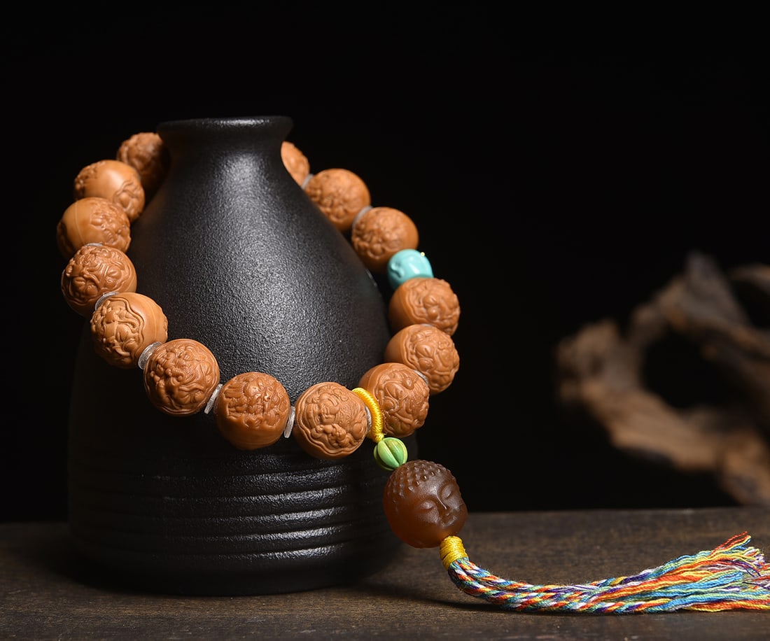 Natural Monkey Head Walnut Bracelet - 6