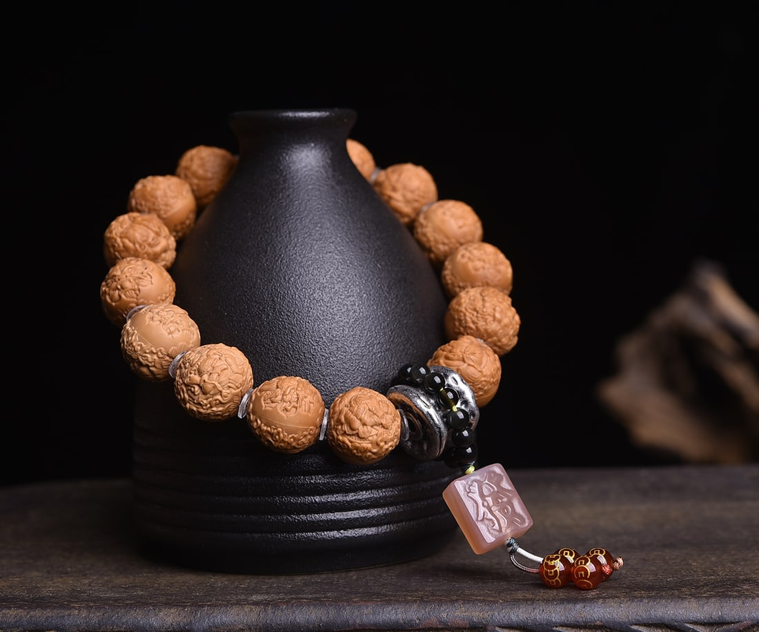 Natural Monkey Head Walnut Bracelet - 6