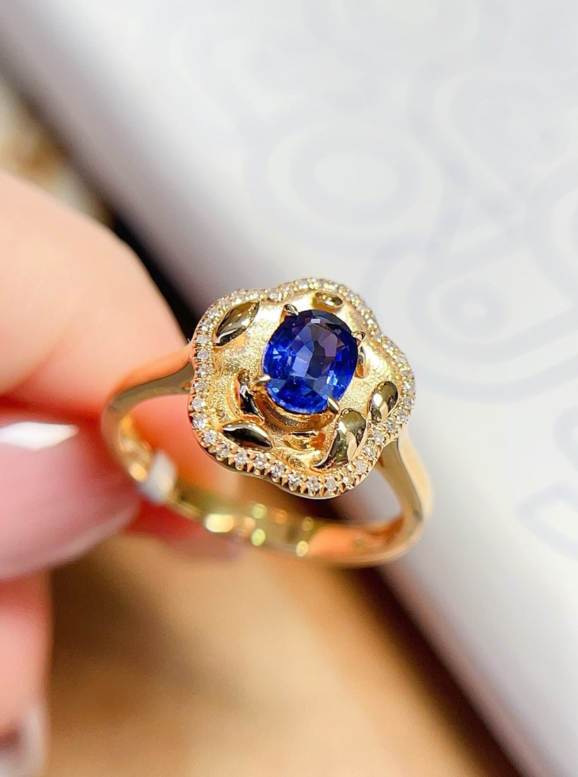 18K Gold Sapphire Ring - 4