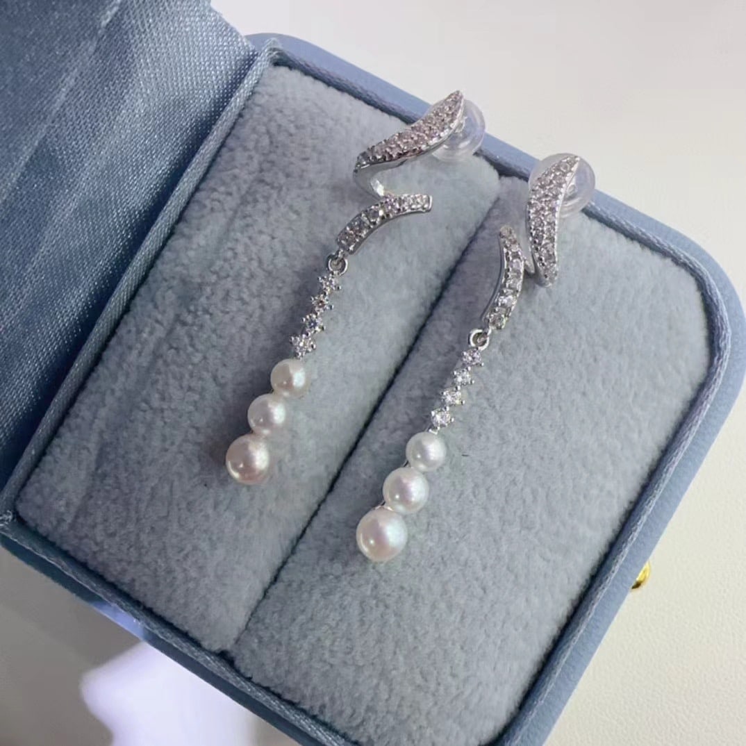 Sterling Silver Natural Aurora Pearl Earrings - 2