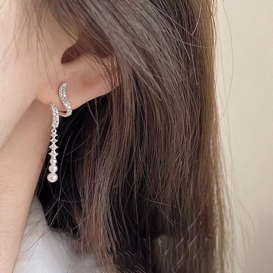 Sterling Silver Natural Aurora Pearl Earrings - 5