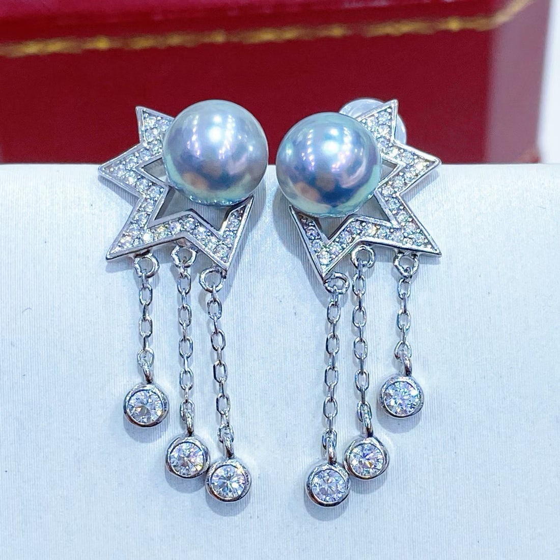 Sterling Silver Perfectly Round Akoya Pearl Earrings - 2