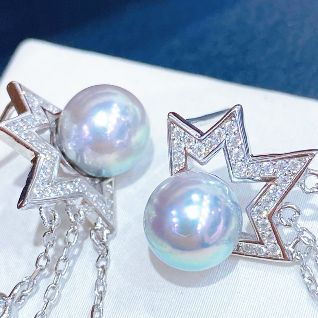 Sterling Silver Perfectly Round Akoya Pearl Earrings - 6