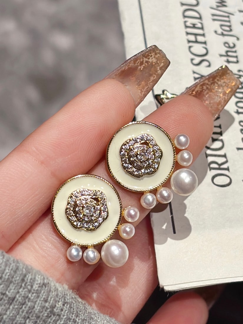 Natural Freshwater Pearl Earrings - 4