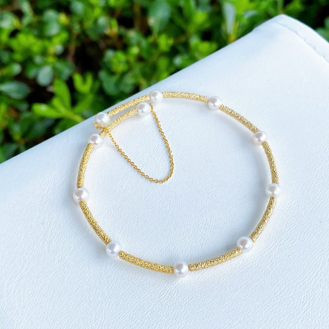 Sterling Silver Natural Pearl Bracelet - 6