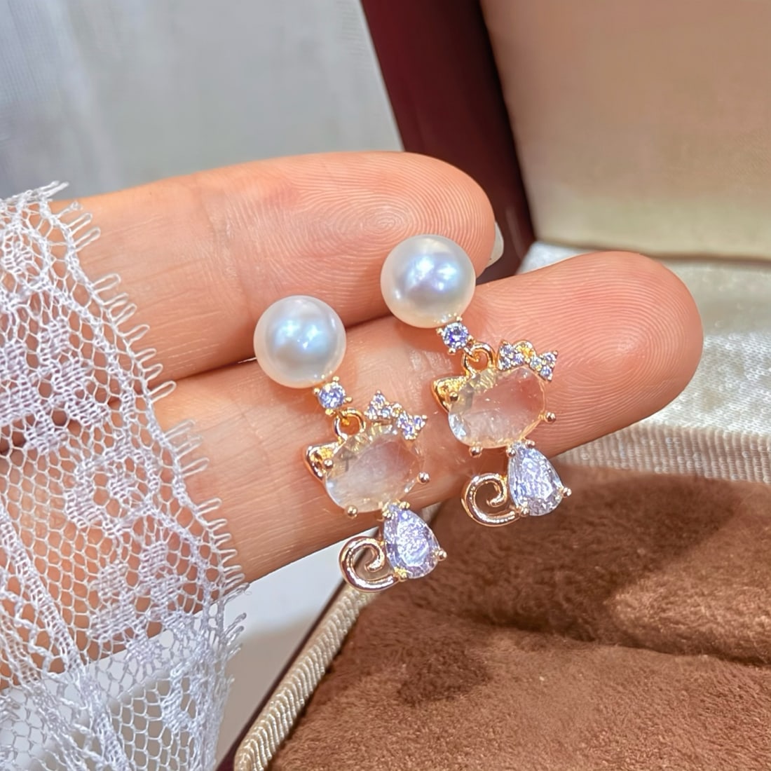 Natural Pearl Earrings - 4