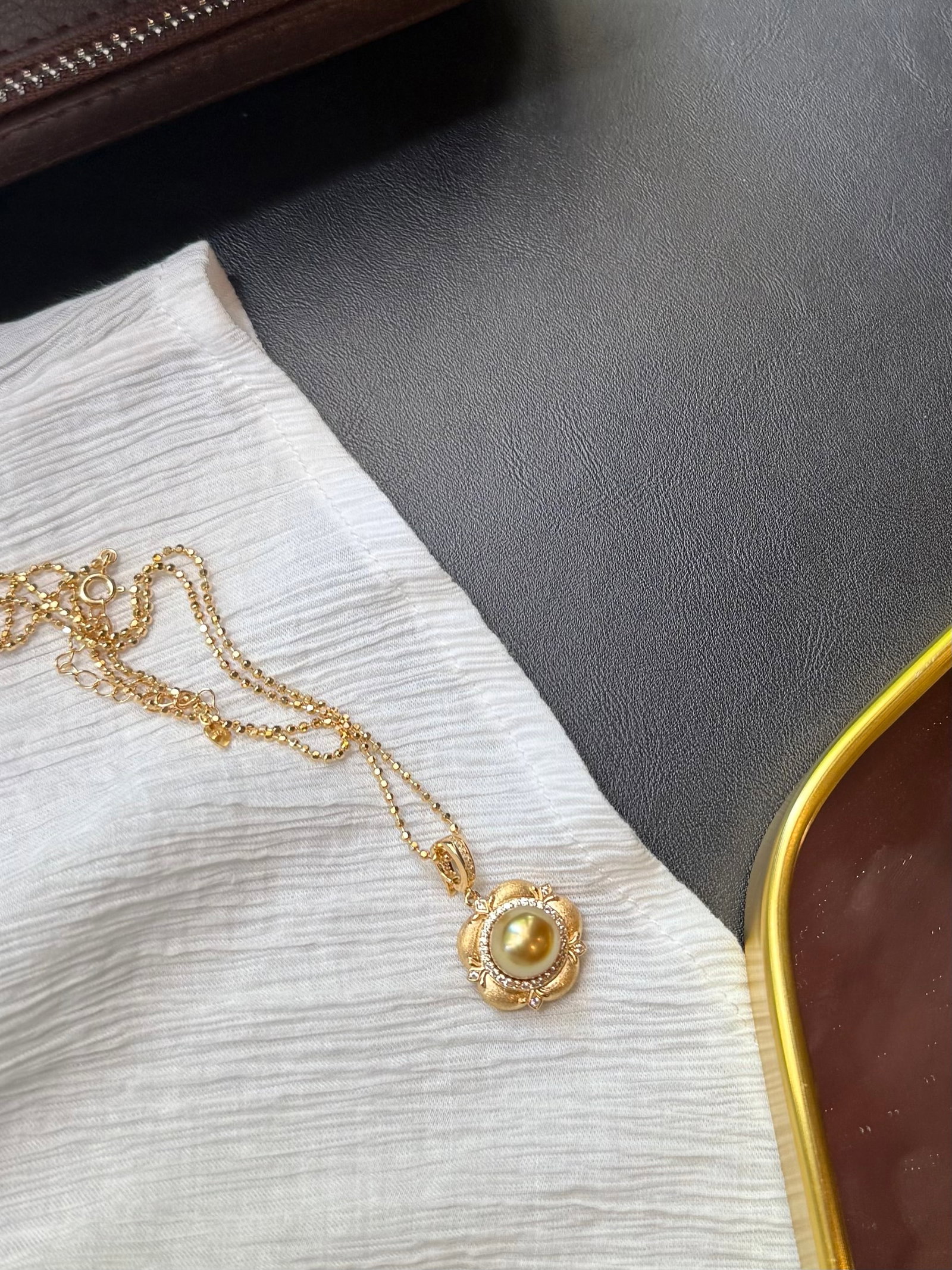 Rich Gold South Sea Pearl Pendant - 2