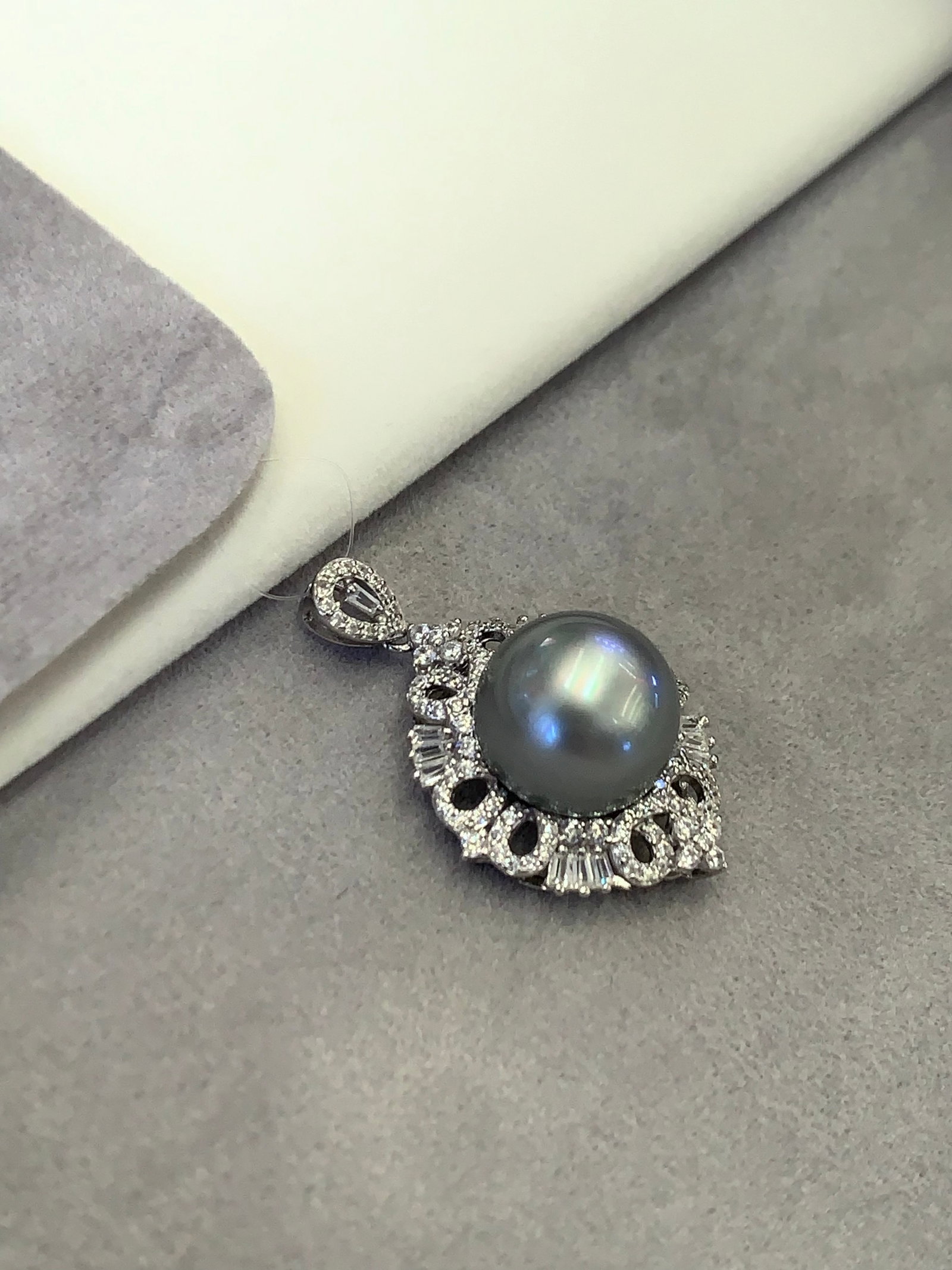 S925 Silver Tahitian Pearl Pendant - 3