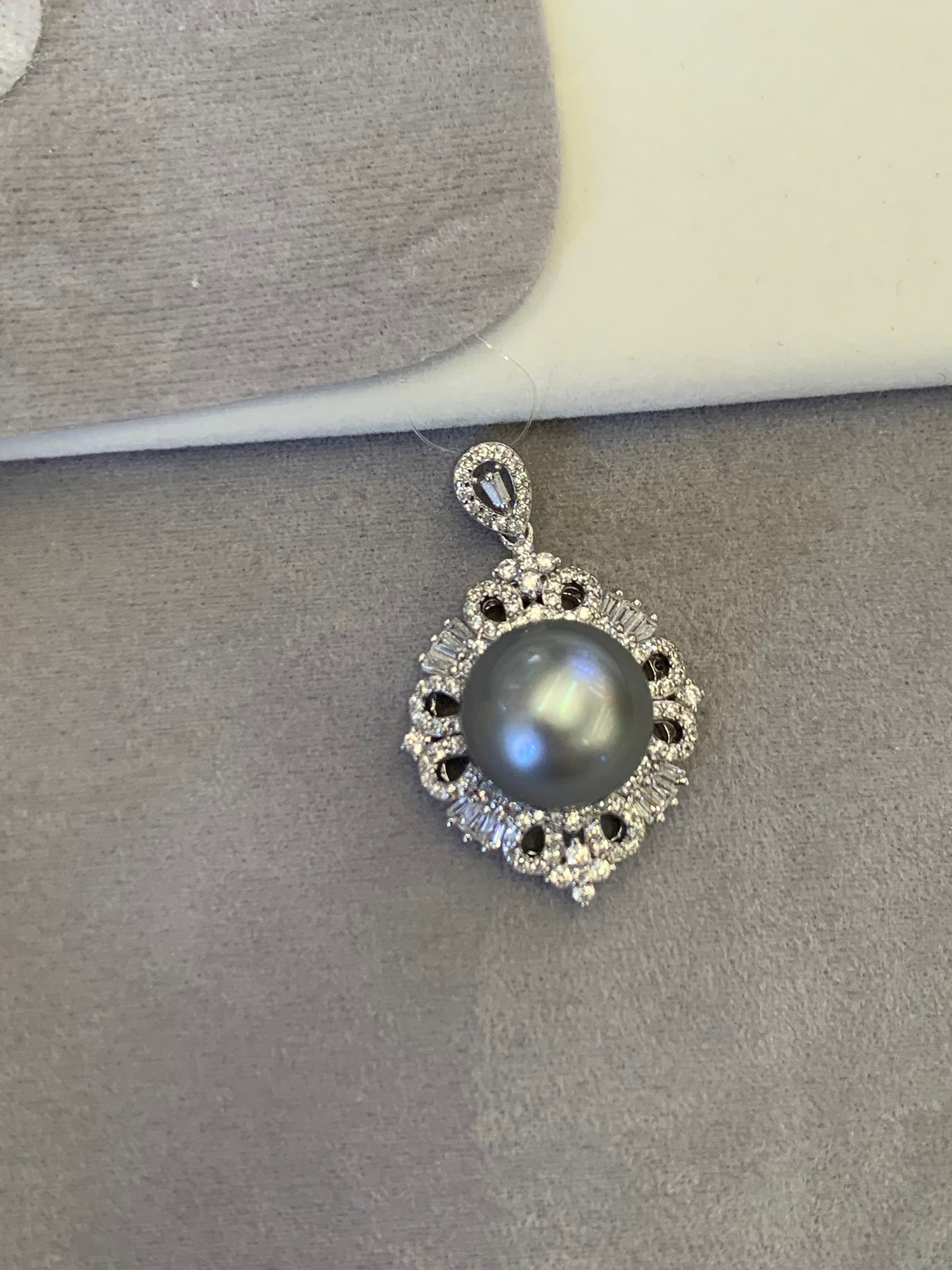 S925 Silver Tahitian Pearl Pendant - 4