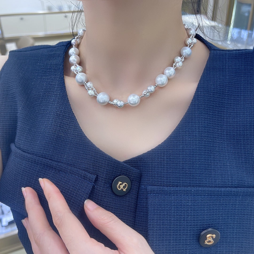 18K Gold-Plated Natural Freshwater Pearl Necklace - 6