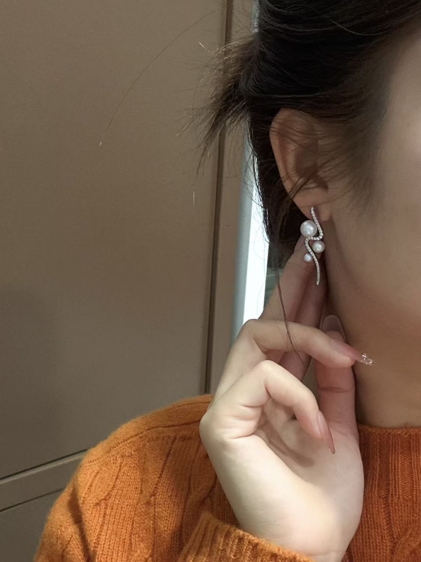 925 Silver Natural Freshwater Pearl Earrings - 2