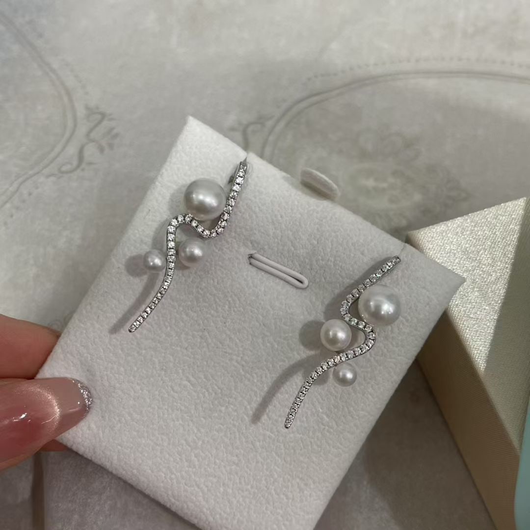 925 Silver Natural Freshwater Pearl Earrings - 4