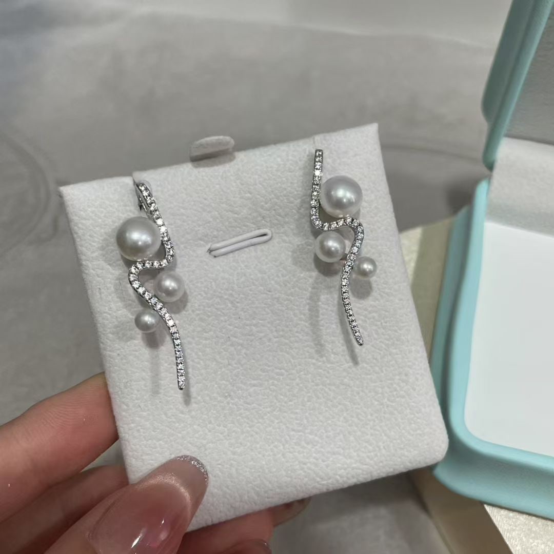 925 Silver Natural Freshwater Pearl Earrings - 5