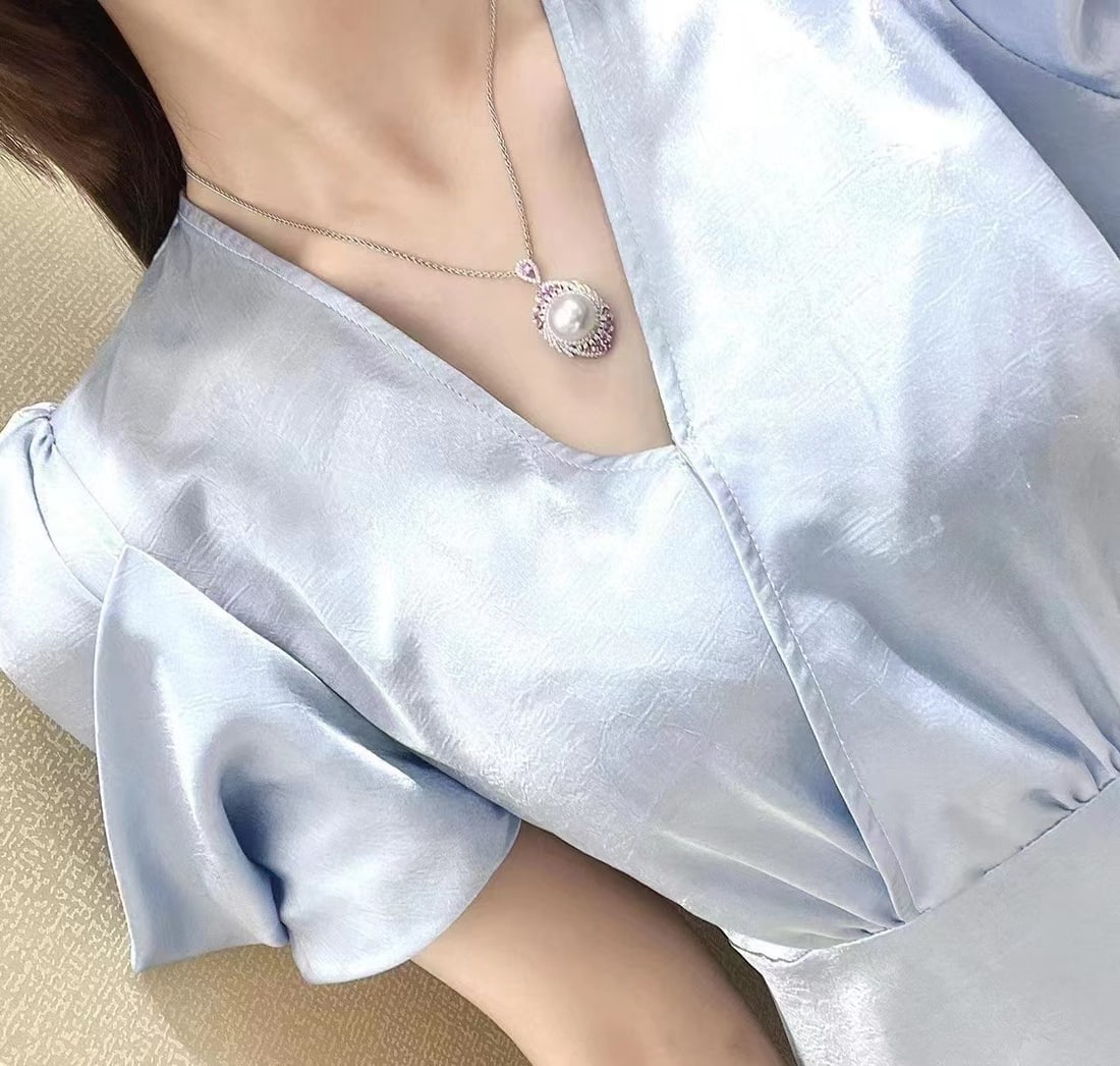 S925 Silver Natural Pearl Pendant - 5