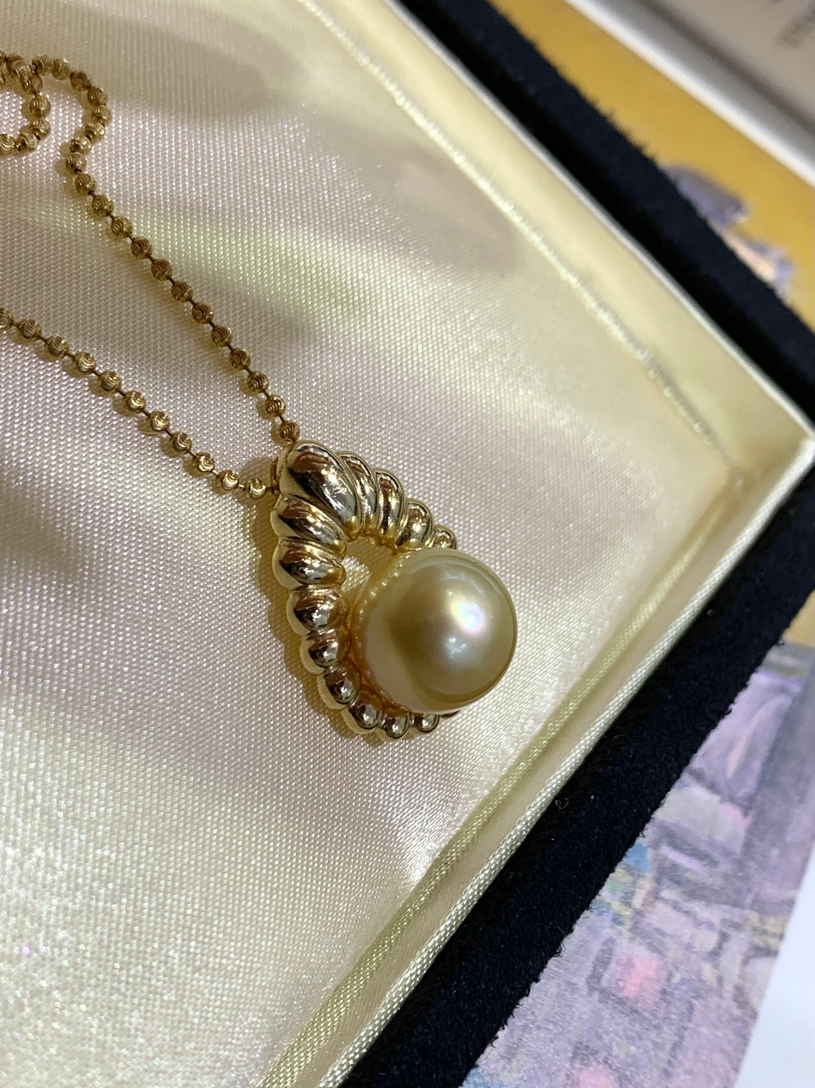 925 Silver Natural South Sea Gold Pearl Pendant - 2