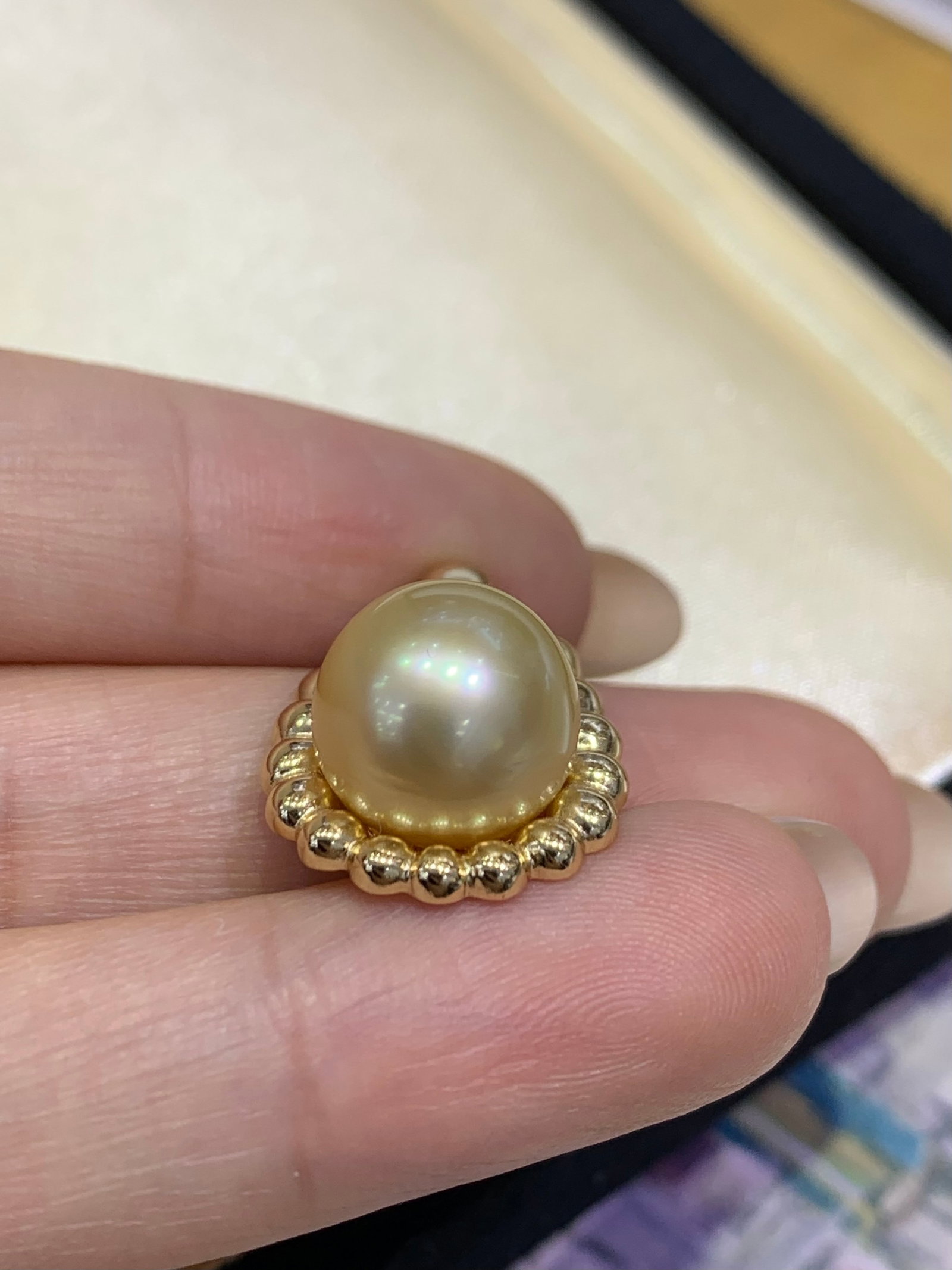 925 Silver Natural South Sea Gold Pearl Pendant - 3