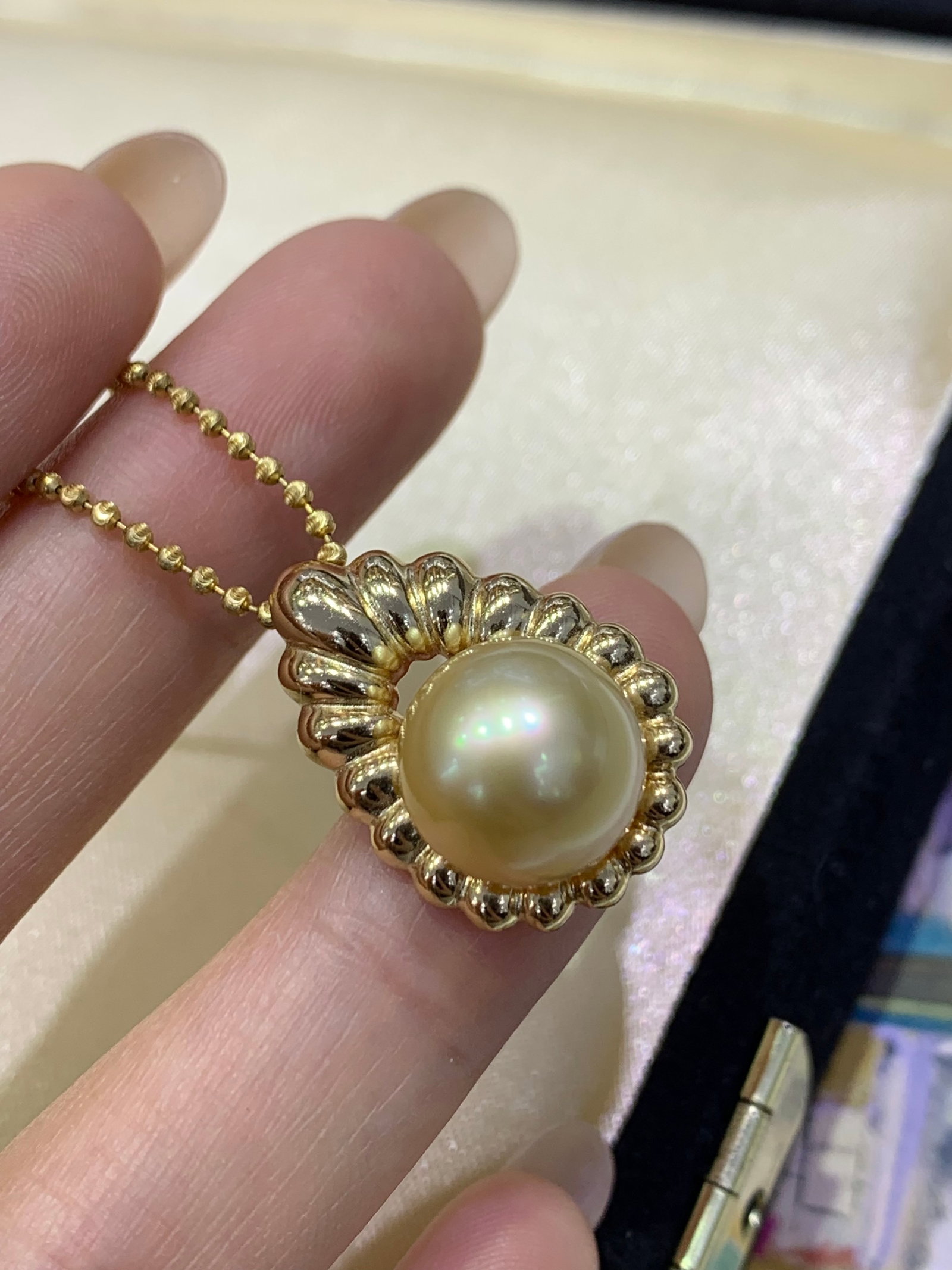 925 Silver Natural South Sea Gold Pearl Pendant - 4
