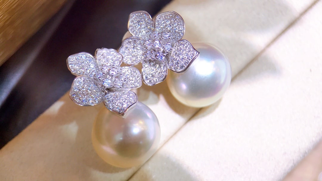925 Silver Natural Australian White Pearl Earrings - 3