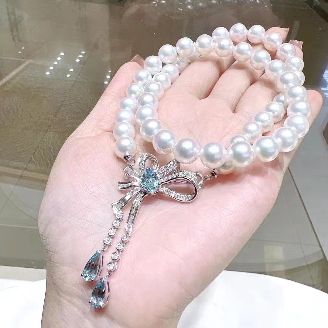 S925 Silver Natural White Pearl Necklace - 11