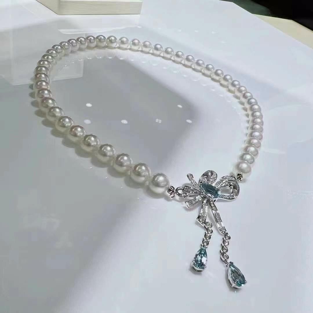 S925 Silver Natural White Pearl Necklace - 5