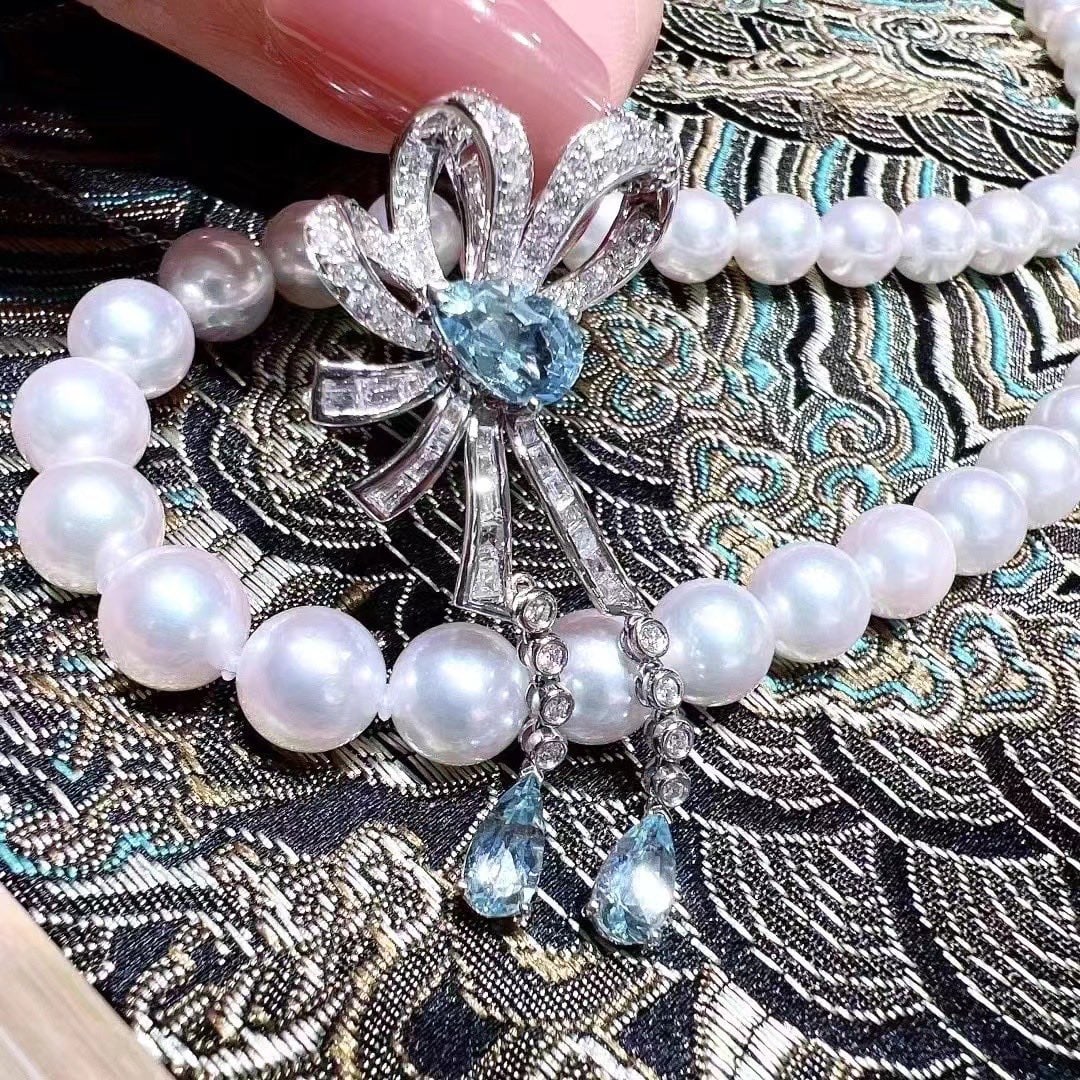 S925 Silver Natural White Pearl Necklace - 9