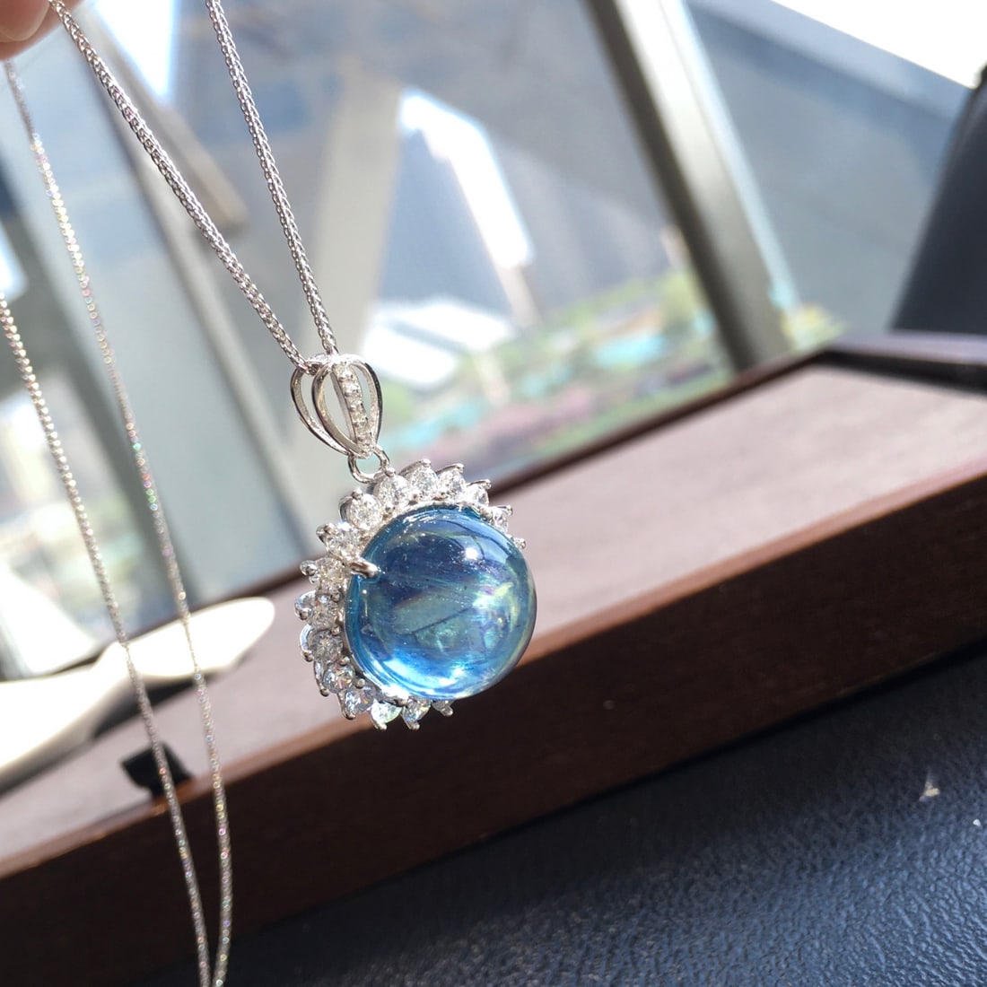 925 Silver Aquamarine Pendant - 2