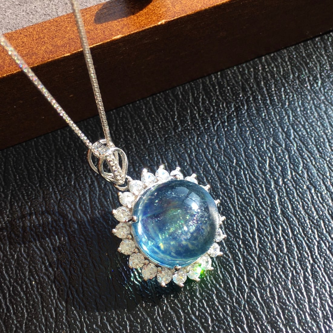 925 Silver Aquamarine Pendant - 4