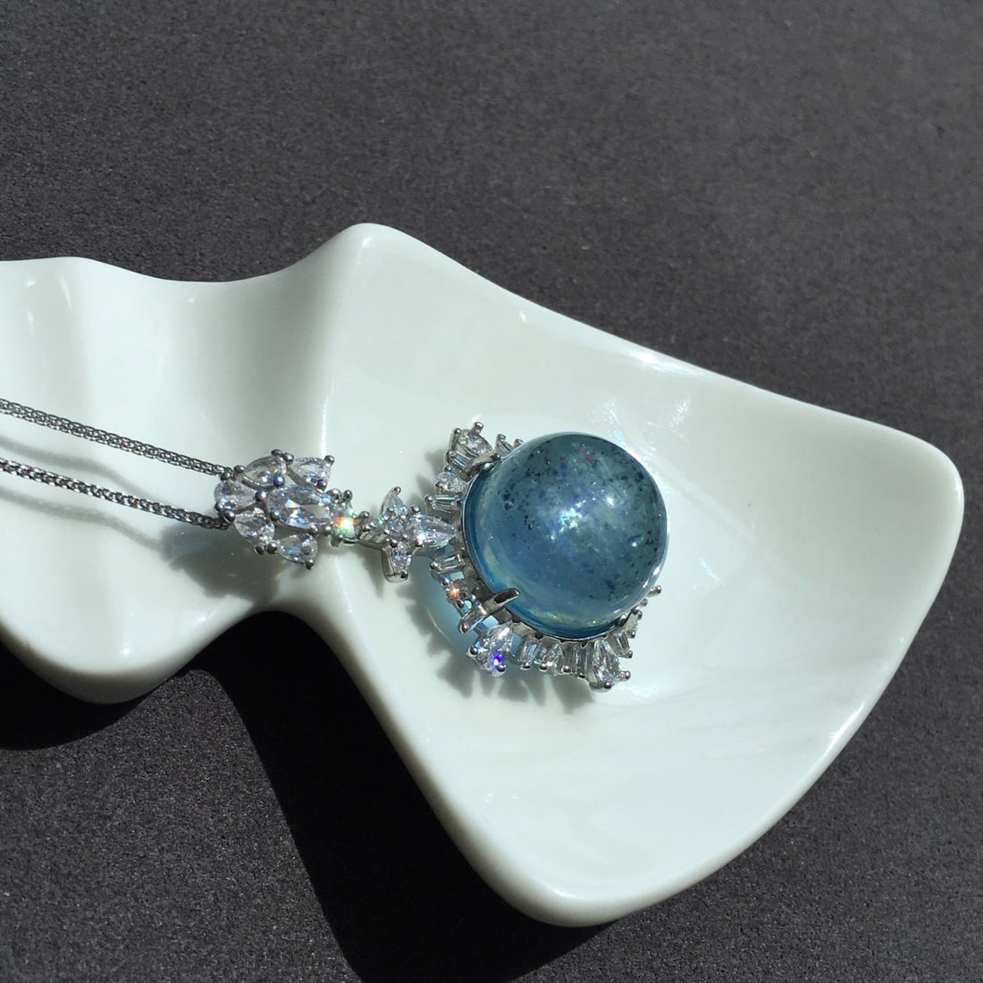 925 Silver Aquamarine Pendant - 11