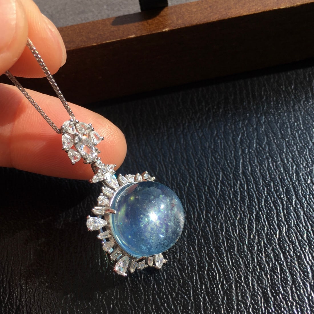 925 Silver Aquamarine Pendant - 2