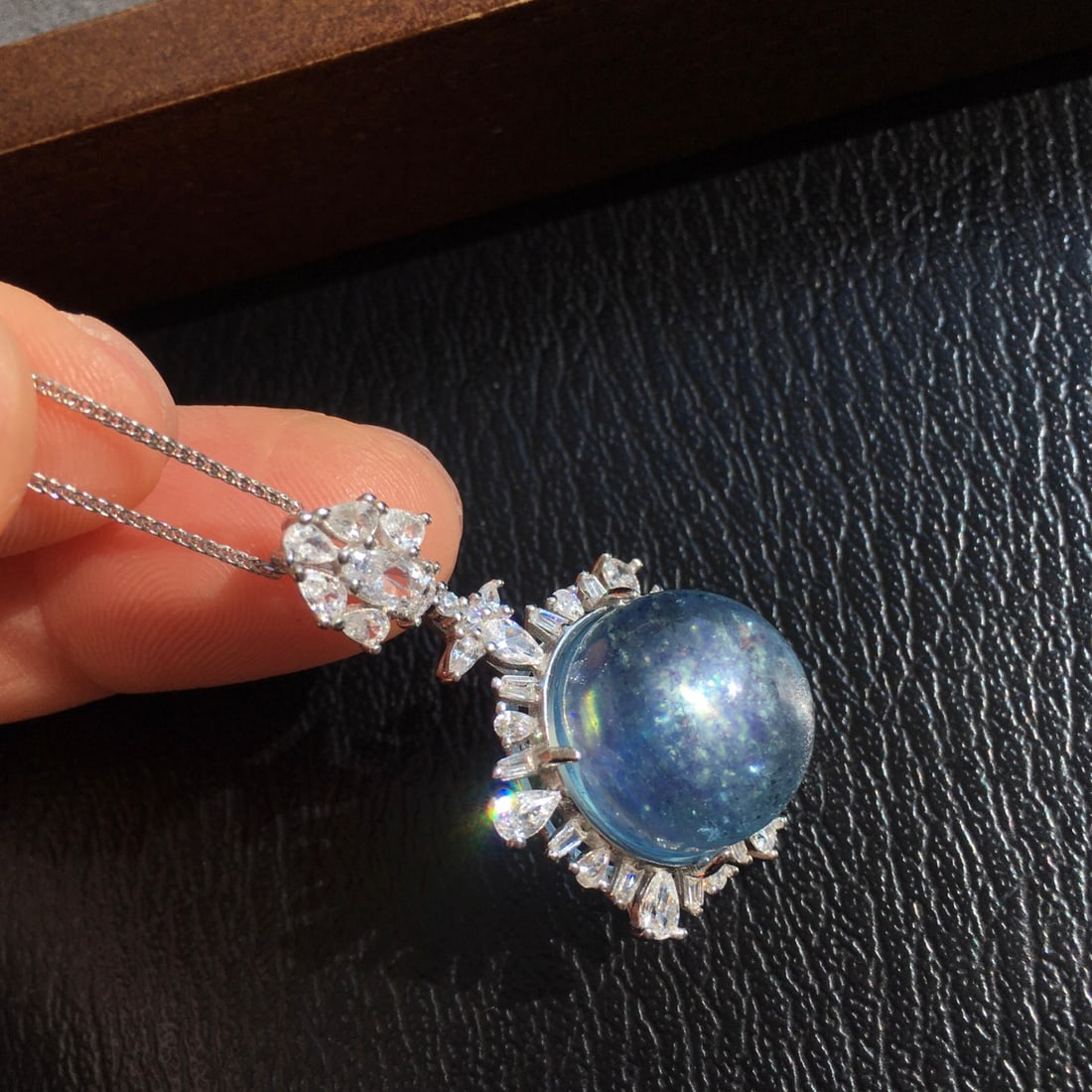 925 Silver Aquamarine Pendant - 3