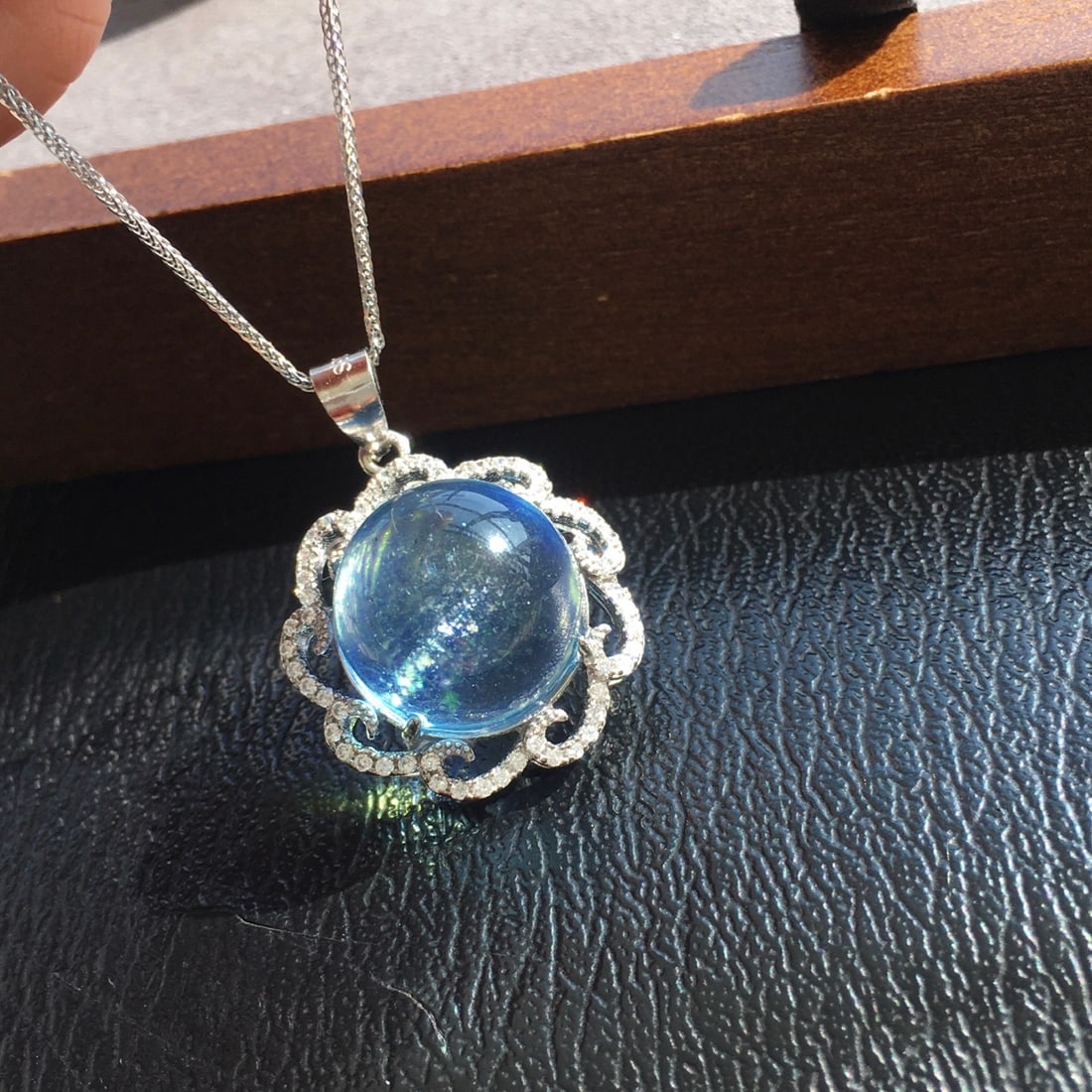 925 Silver Aquamarine Pendant - 3