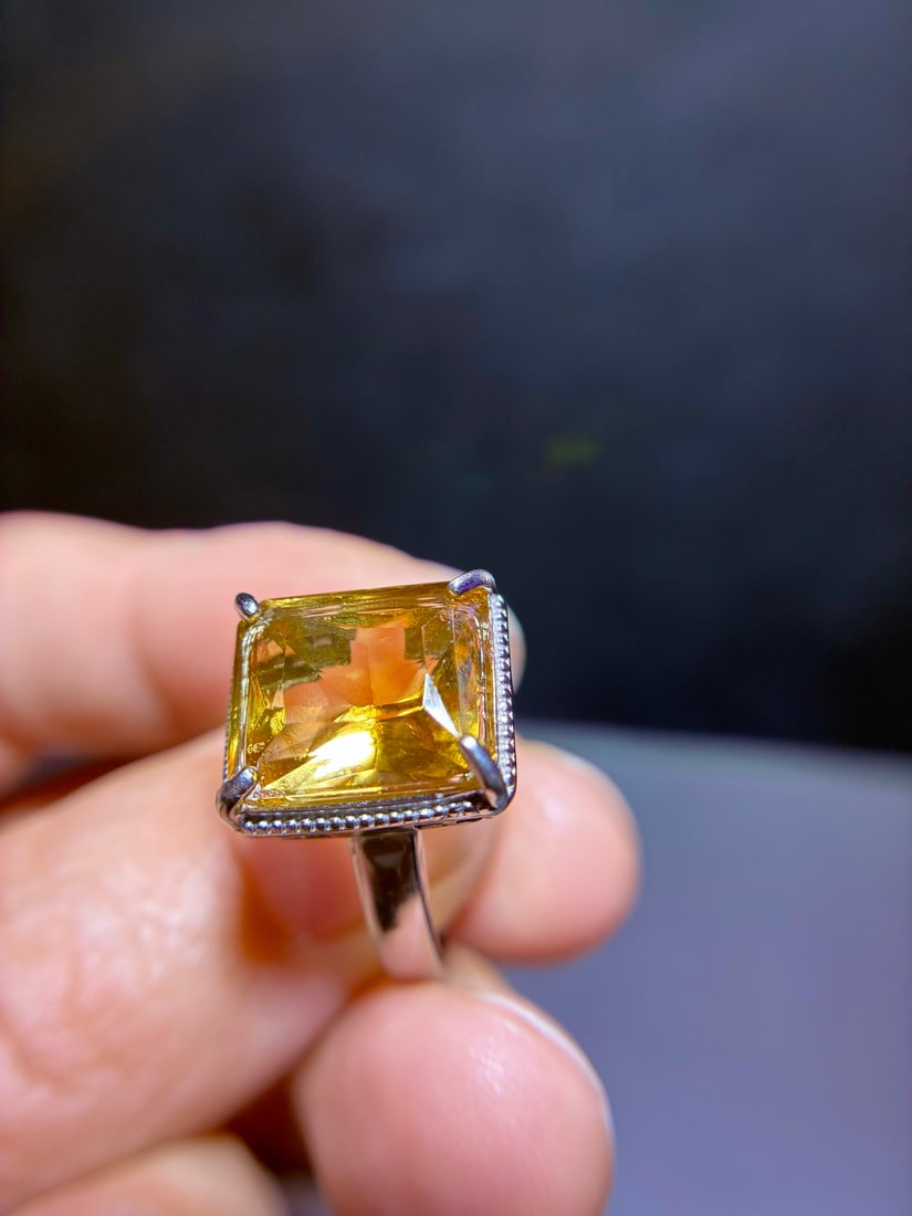 925 Silver Natural Citrine Ring - 2
