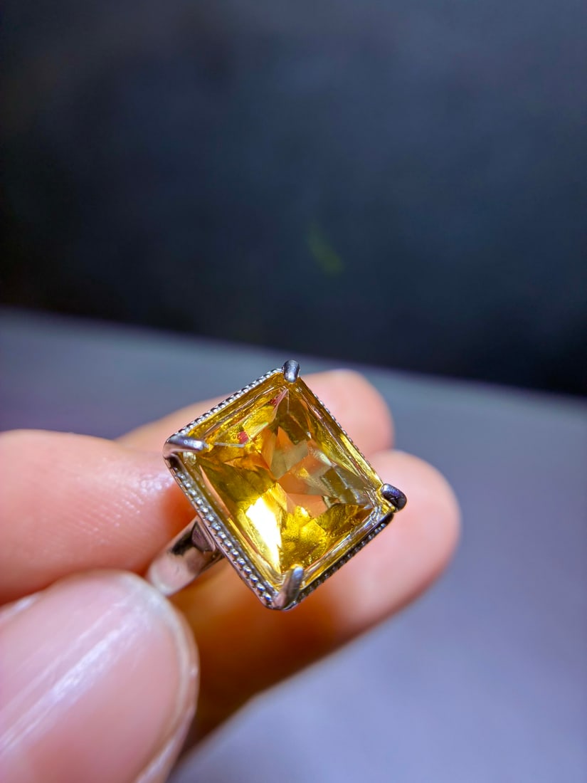 925 Silver Natural Citrine Ring - 3