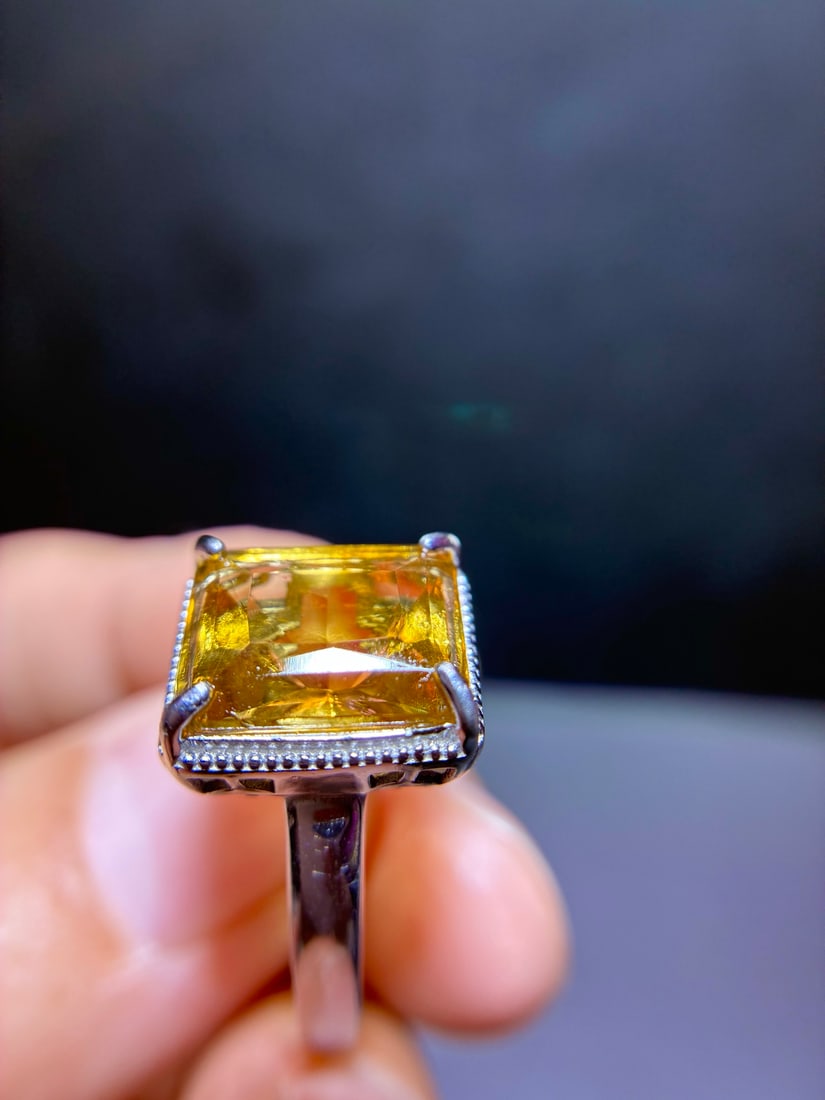 925 Silver Natural Citrine Ring - 4