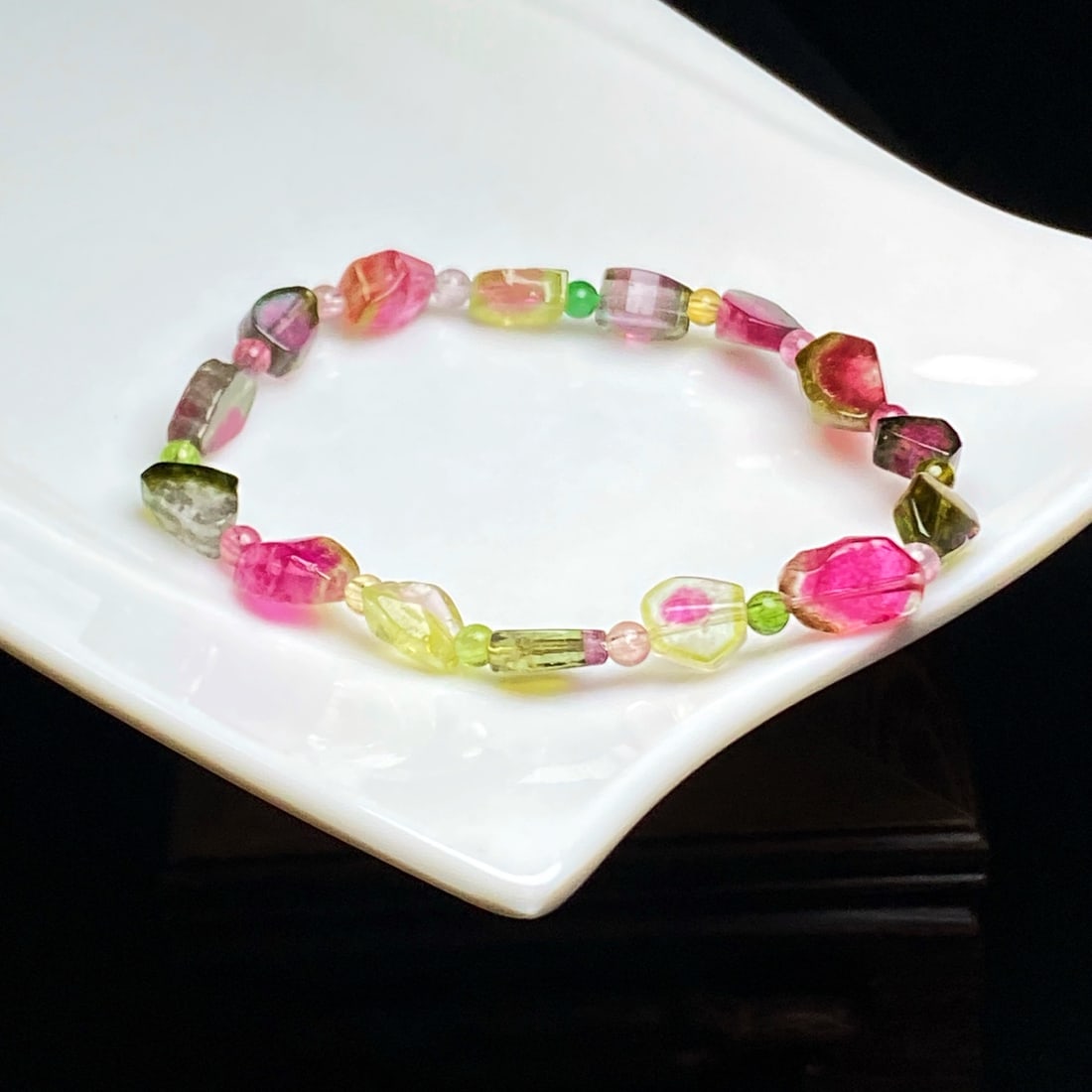 Natural Watermelon Tourmaline Bracelet - 2