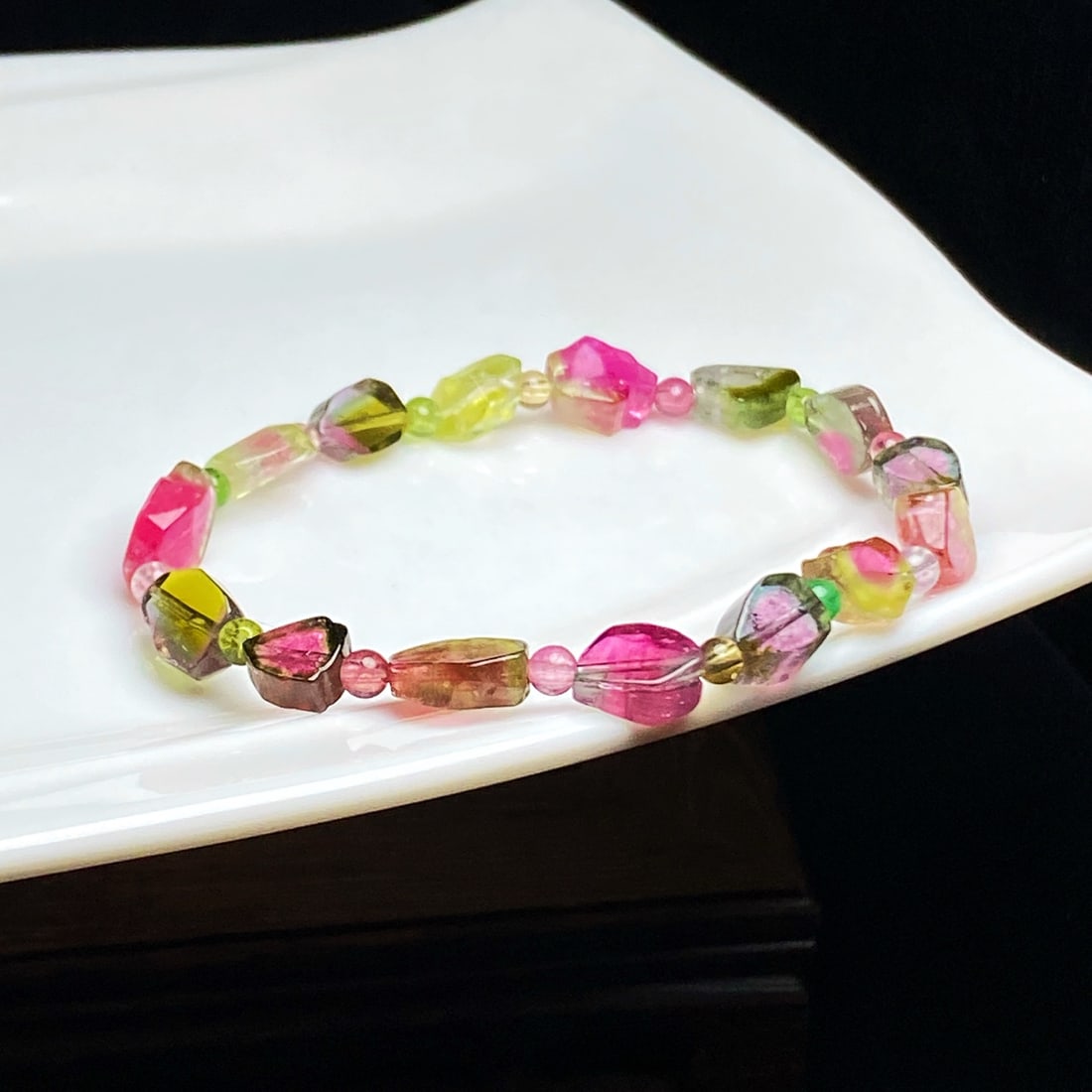 Natural Watermelon Tourmaline Bracelet - 4
