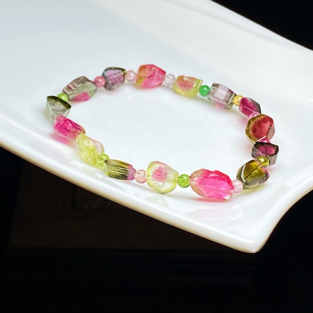 Natural Watermelon Tourmaline Bracelet - 6