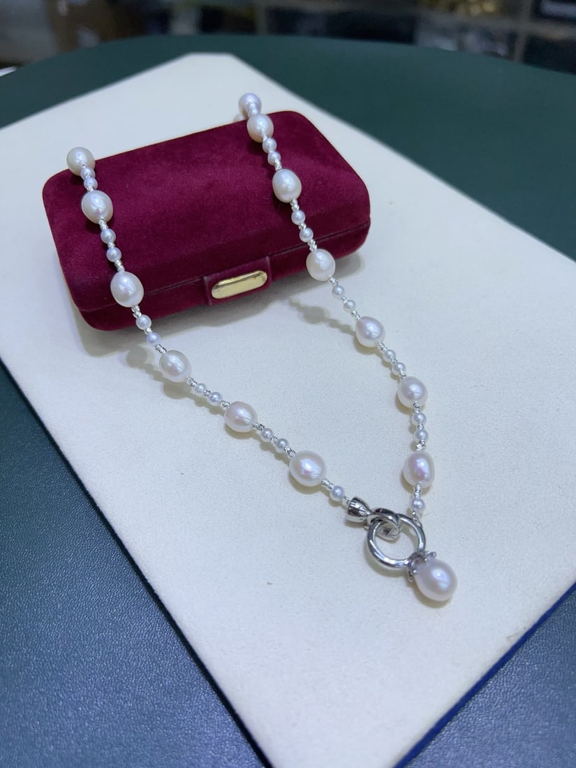 Natural Freshwater White Pearl Necklace - 3