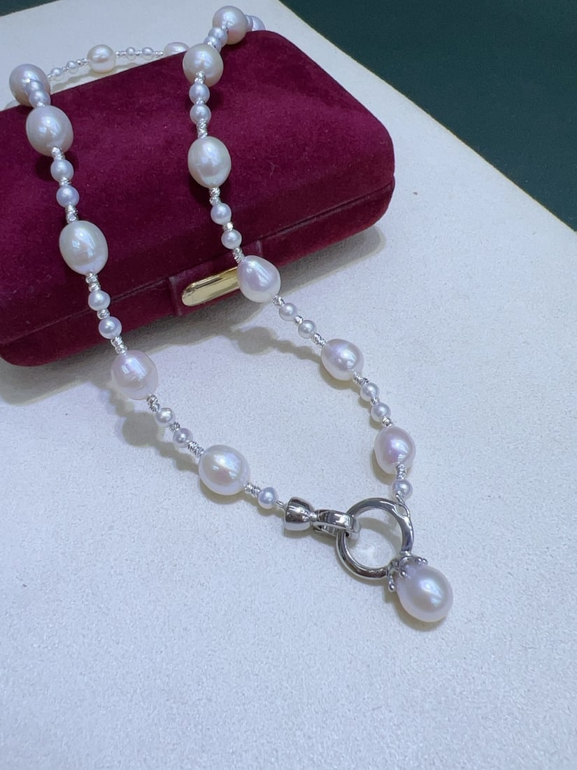 Natural Freshwater White Pearl Necklace - 5