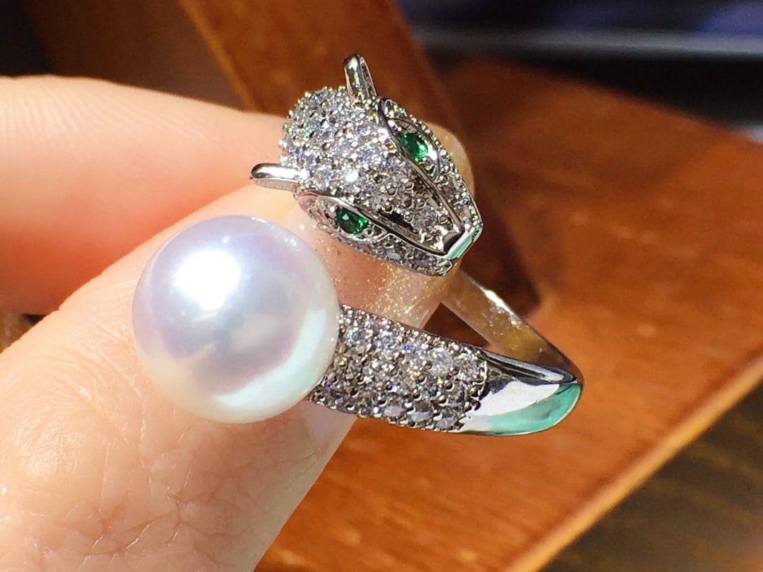 18K Gold Plated Natural Freshwater Pearl Ring - 4