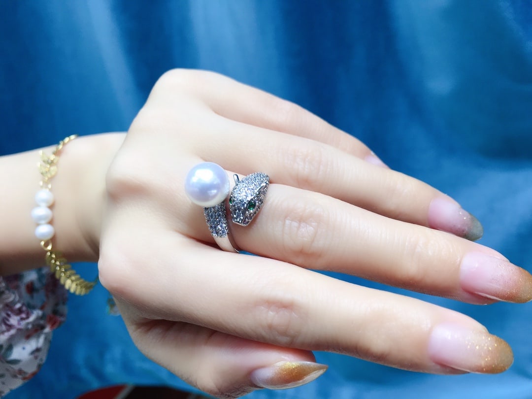 18K Gold Plated Natural Freshwater Pearl Ring - 5